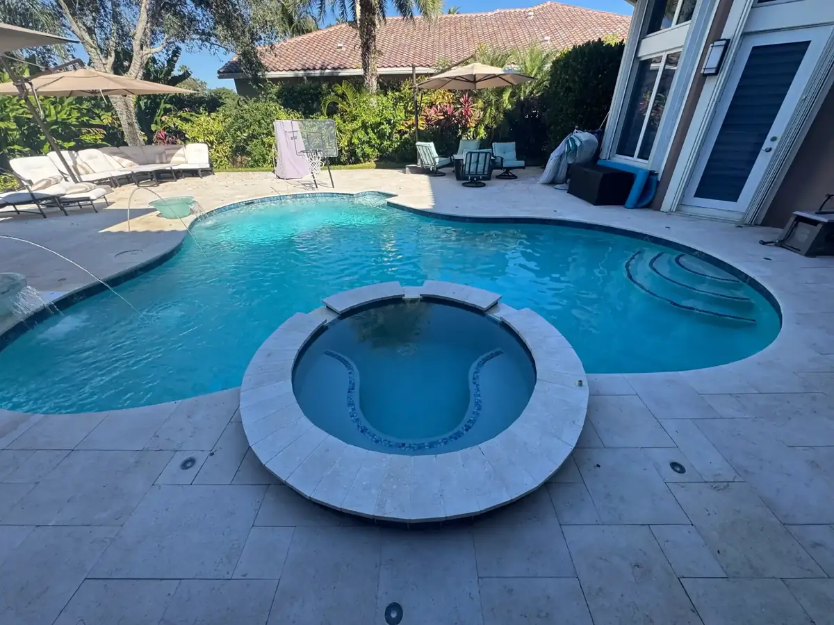 Pool deck after the French pattern remodel